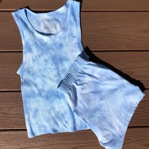 baby blue cloud tank and shorts set